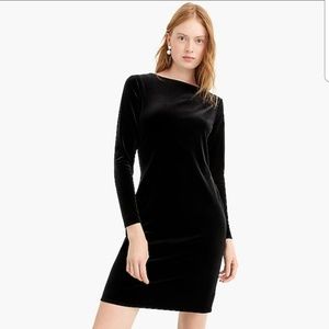 J. Crew long sleeve black velvet sheath dress